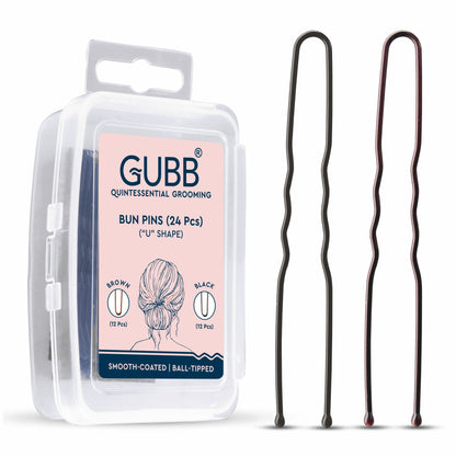GUBB HAIR PIN 6CM CURVE 24PCS/SET (12 BLACK & 12 BROWN)