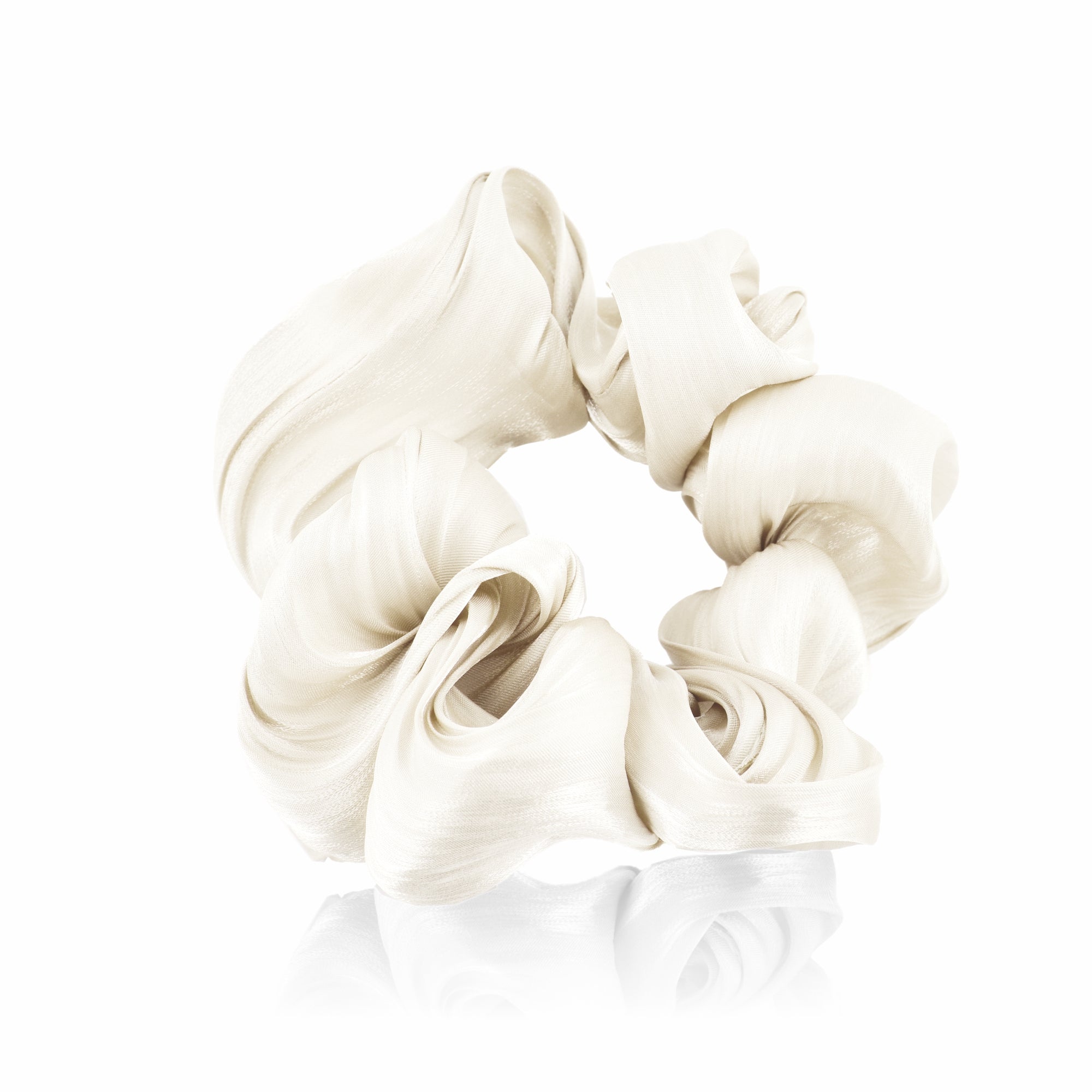 White Satin Scrunchie