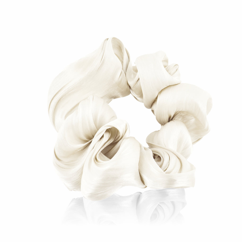 White Satin Scrunchie