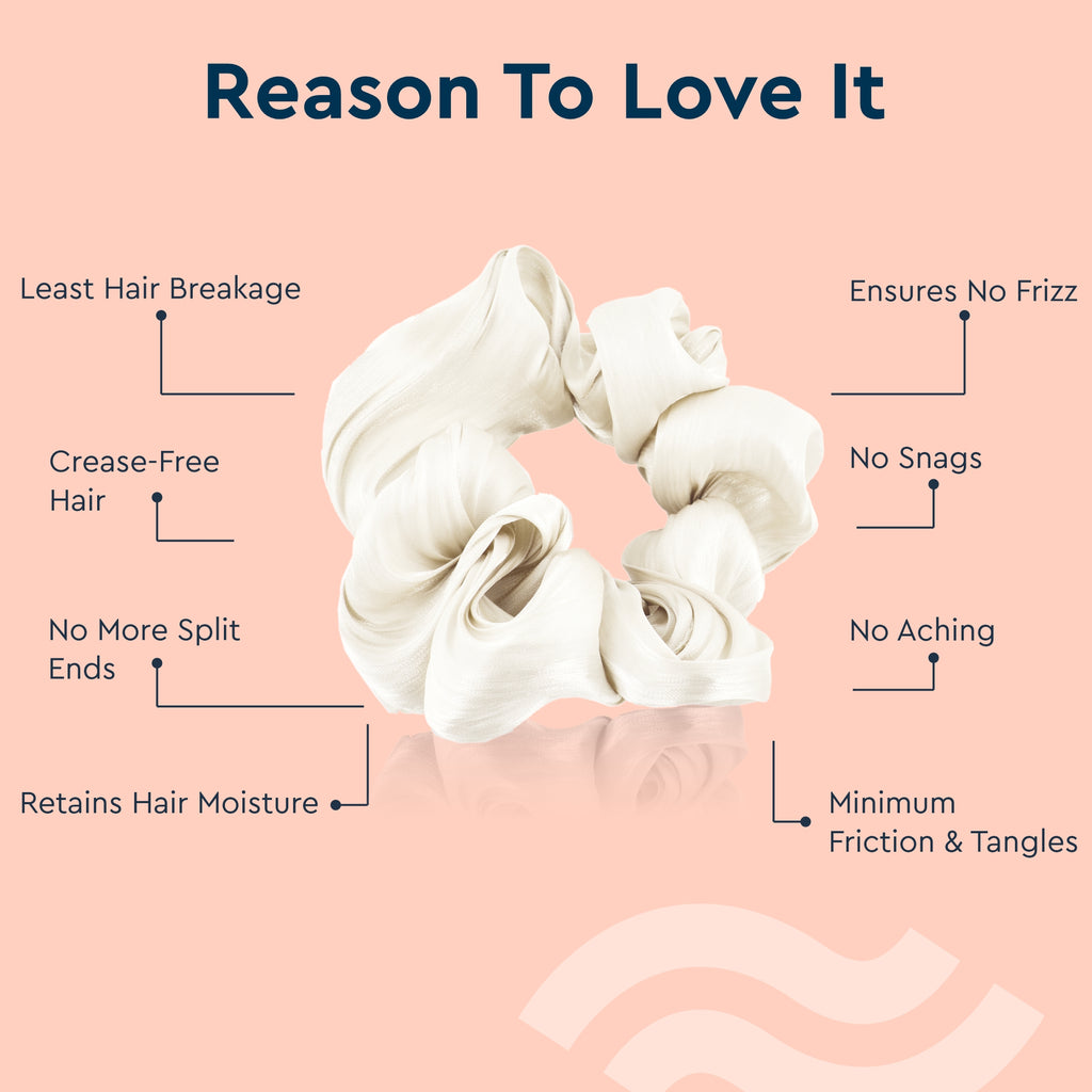 White Satin Scrunchie