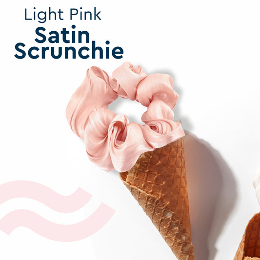 Light Pink Satin Scrunchie