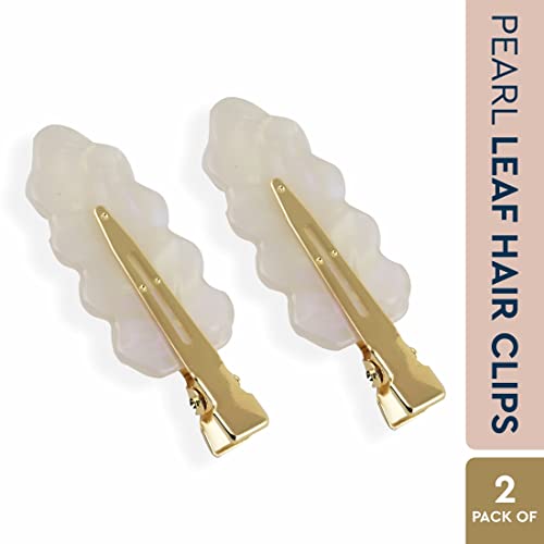 Gubb Pearl Leaf Hair Clips (Pack Of 2)