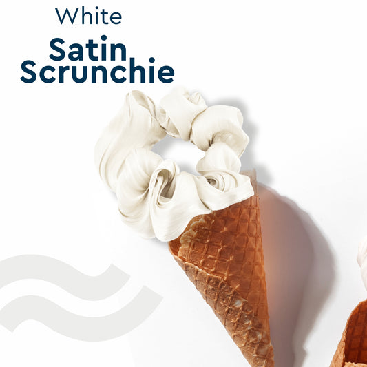 White Satin Scrunchie