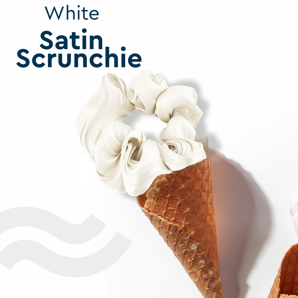 White Satin Scrunchie