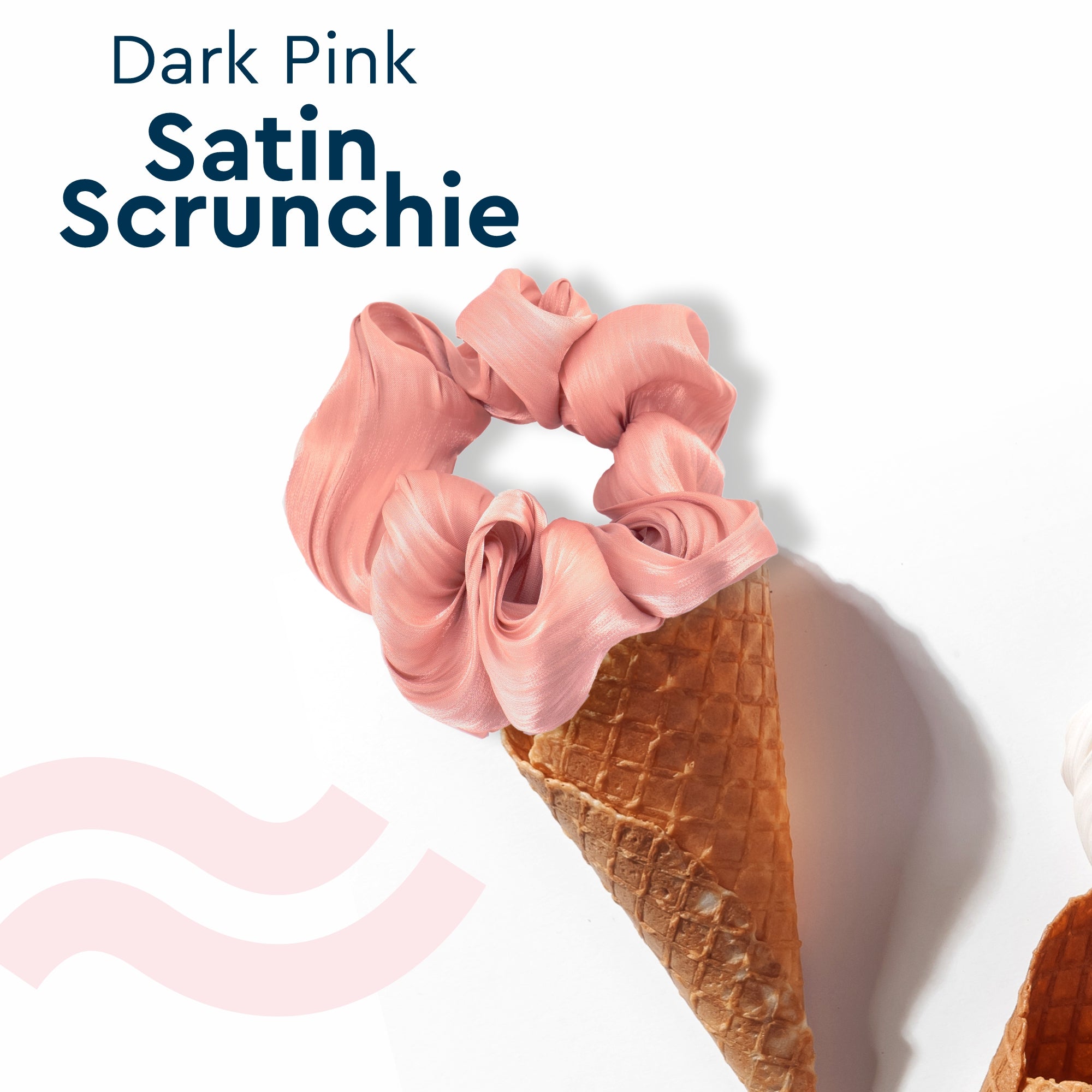 Dark Pink Satin Scrunchie