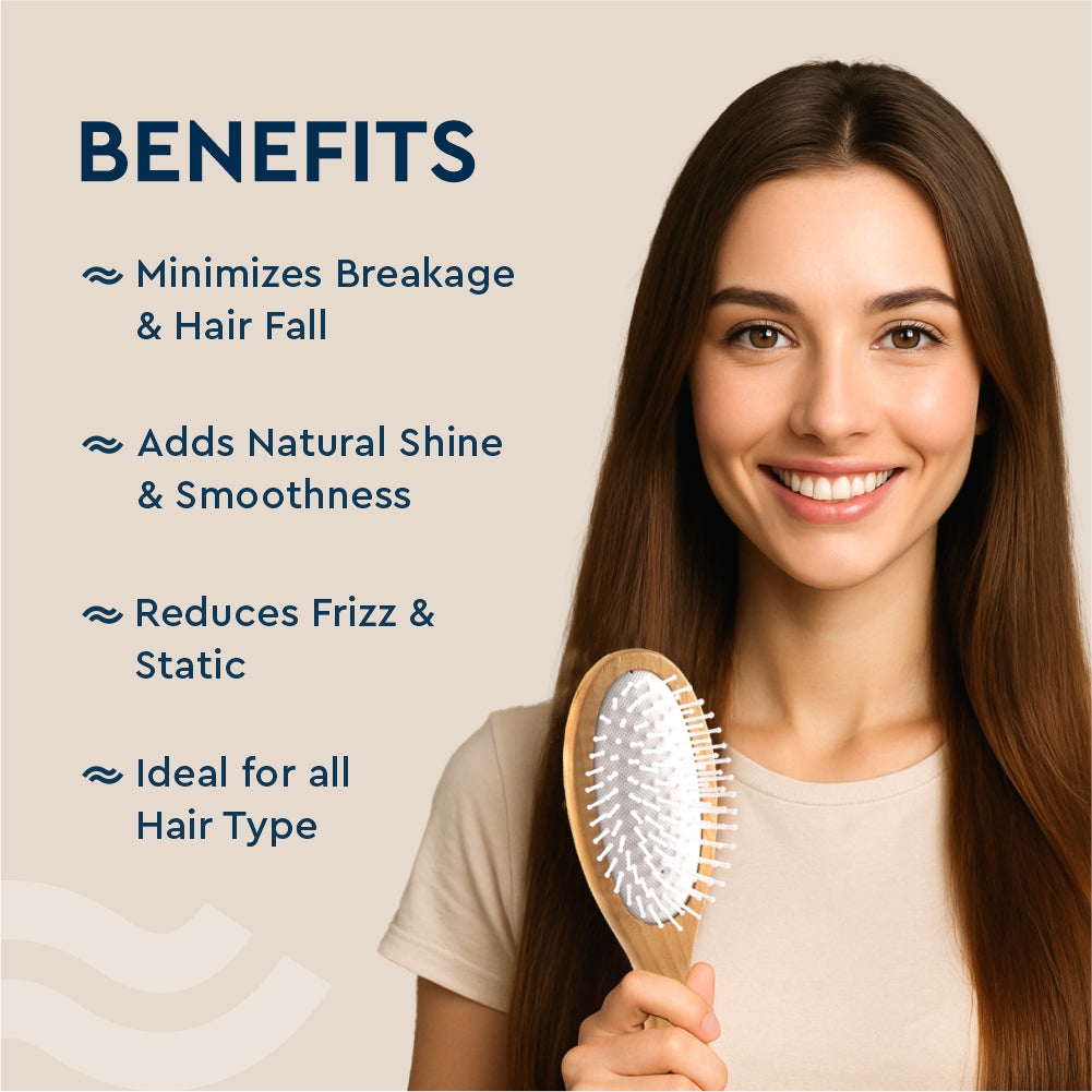 Wooden Hues Oval Hair Brush Broad