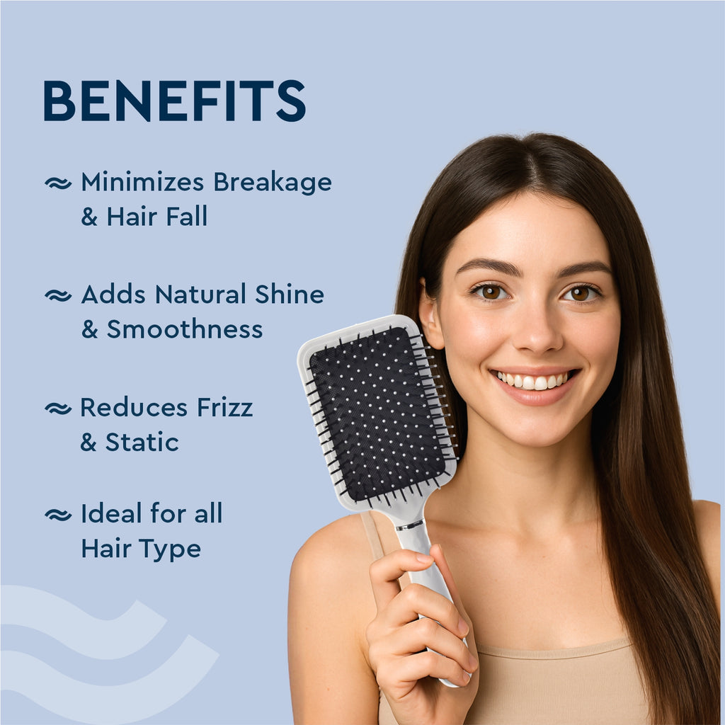 Serenity Hues Paddle Hair Brush With Hook