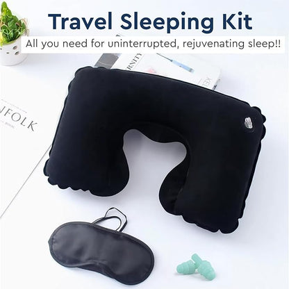 Travel Sleeping Kit (Neck Pillow, Eye Mask & Ear Plug)