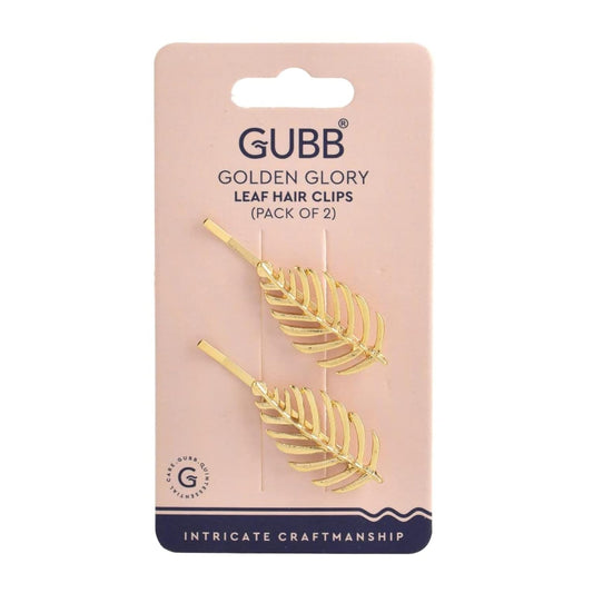 Golden Glory Leaf Hair Clips