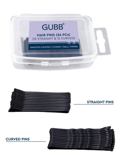 GUBB HAIR PIN 4.5CM 24 PCS (12 PCS STRAIGHT & 12 CURVED)