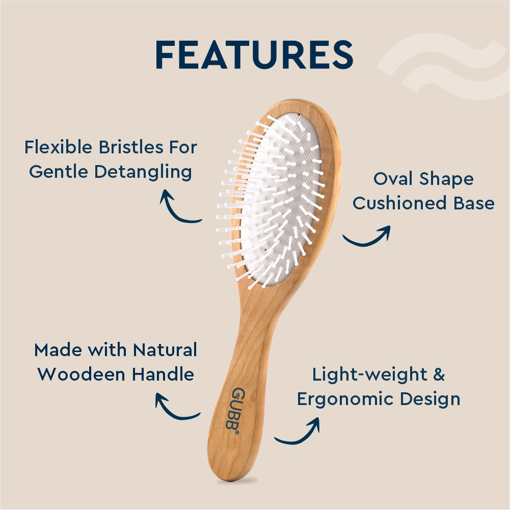 Wooden Hues Oval Hair Brush Broad