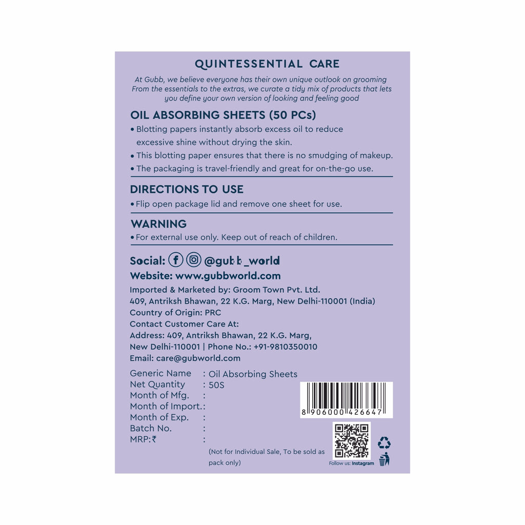 Oil Absorbing Sheets 50 Pcs