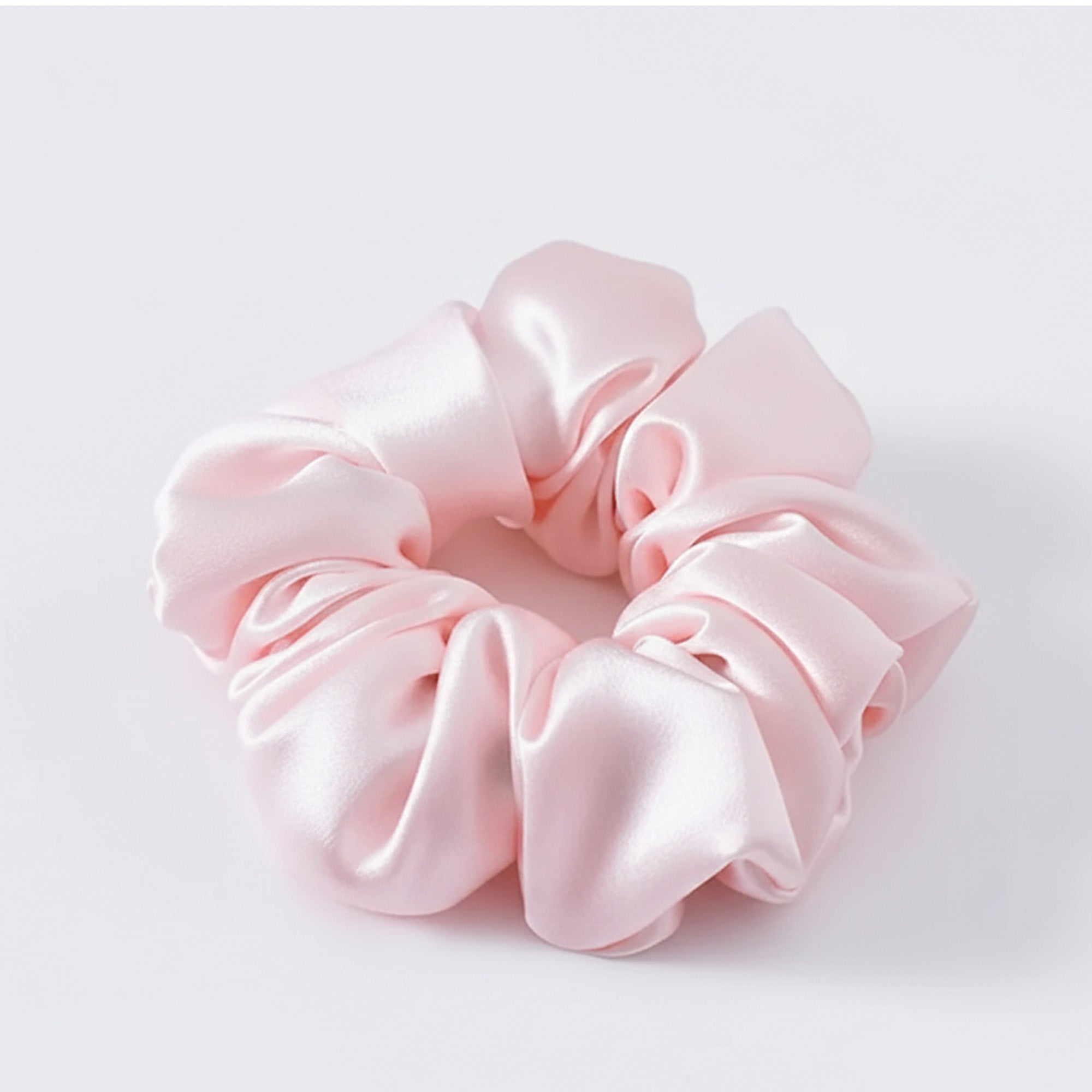 Light Pink Satin Scrunchie