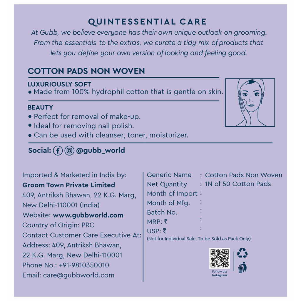Cotton Pads Non Woven 50 Pcs