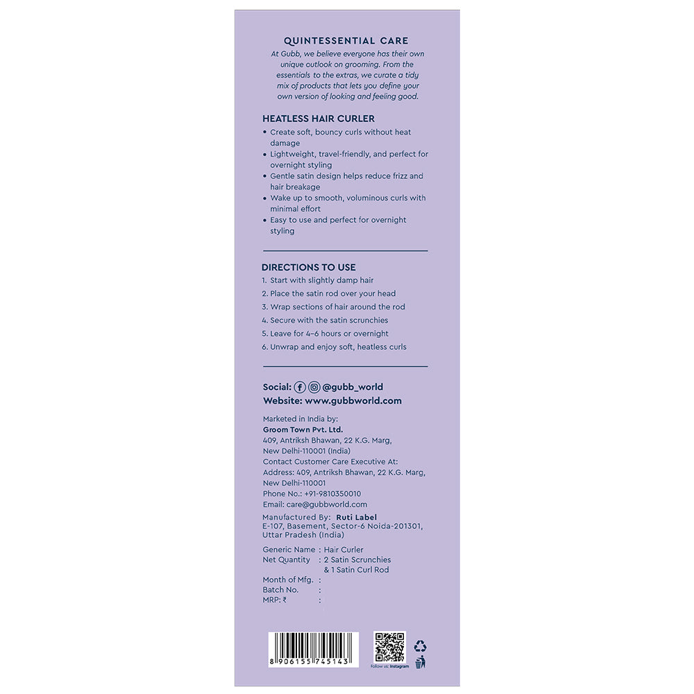 Heatless Hair Curler Lilac