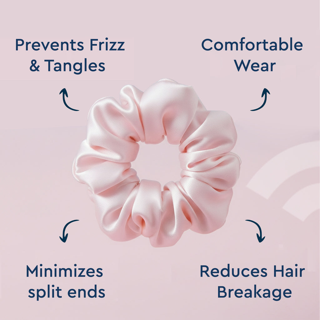 Light Pink Satin Scrunchie
