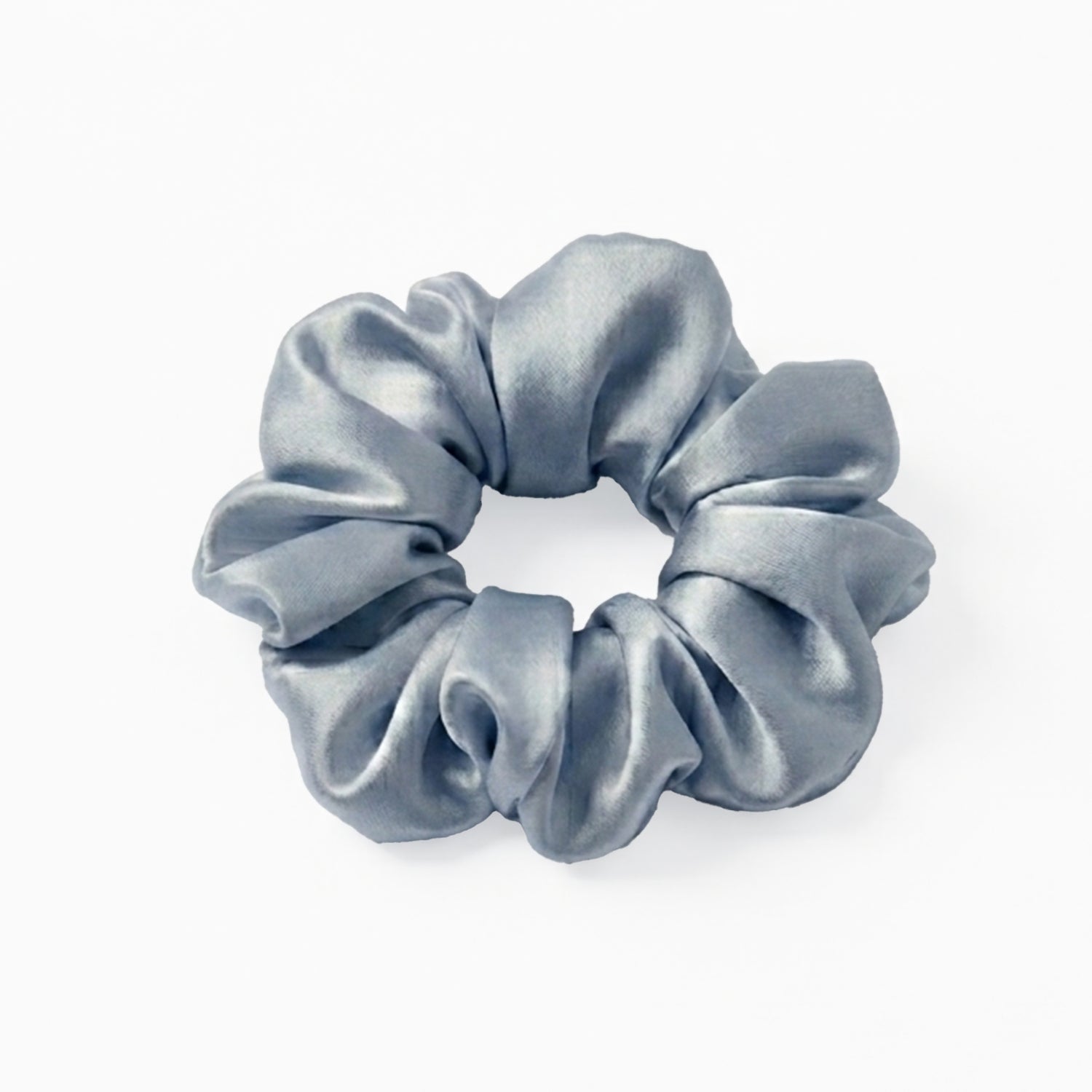 Grey Satin Scrunchie