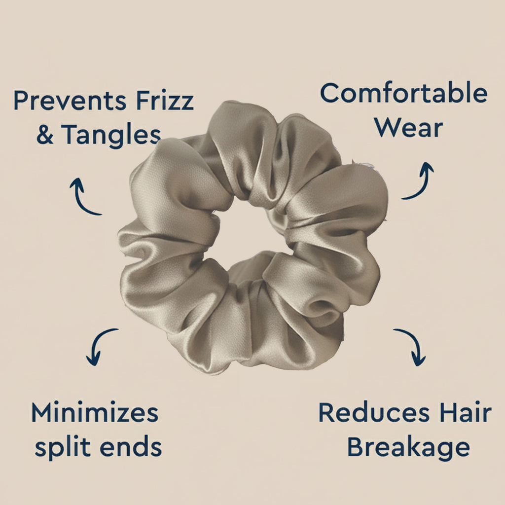 Brown Satin Scrunchie