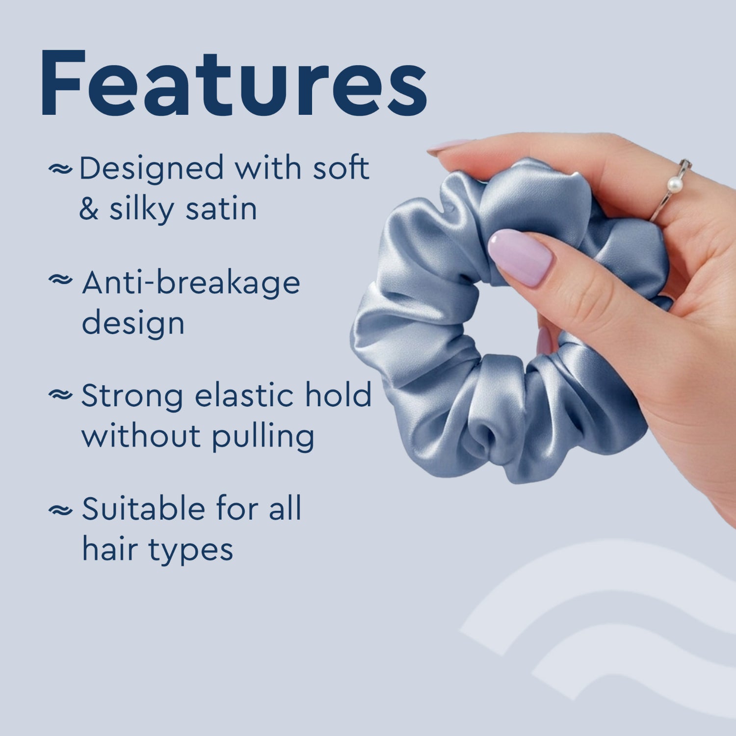 Grey Satin Scrunchie