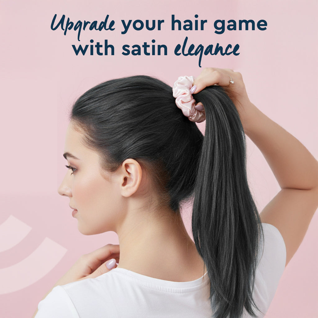 Light Pink Satin Scrunchie