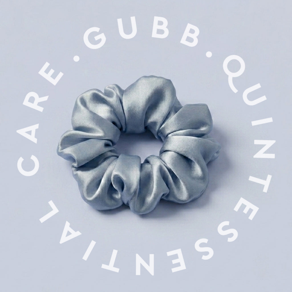 Grey Satin Scrunchie