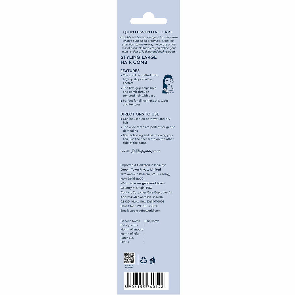 Santorini Hues Styling Hair Comb (Large)