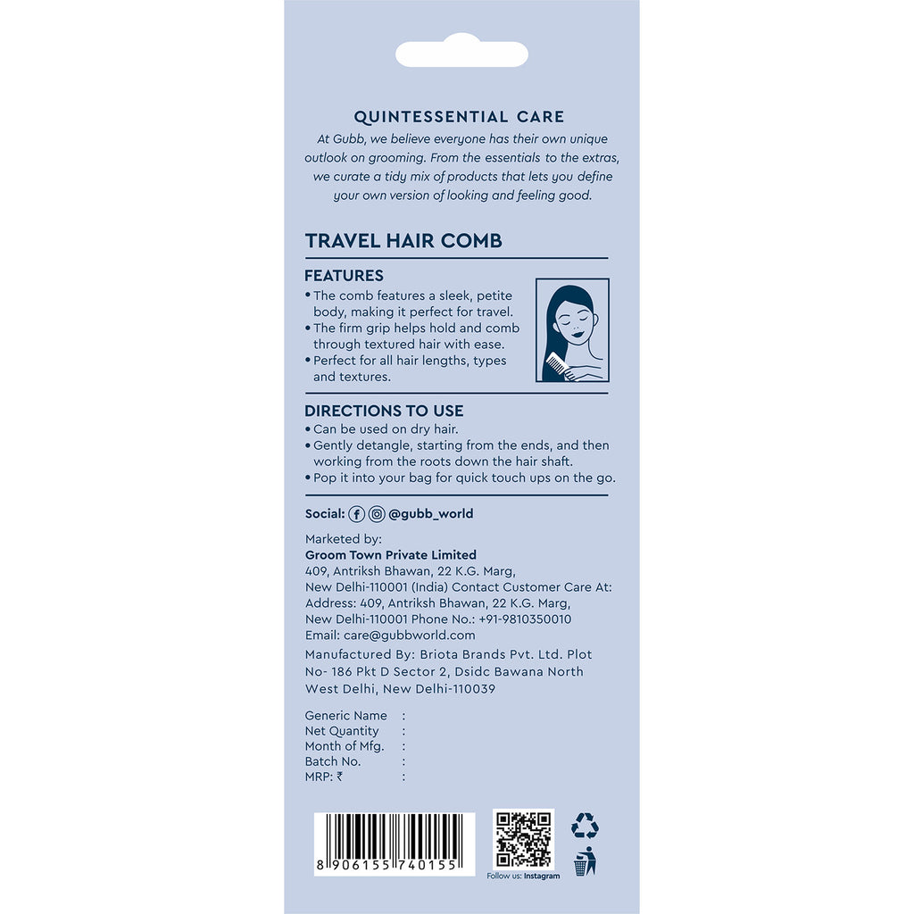 Santorini Hues Travel Hair Comb
