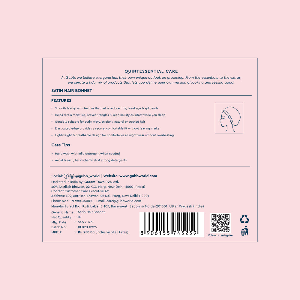 SATIN HAIR BONNET