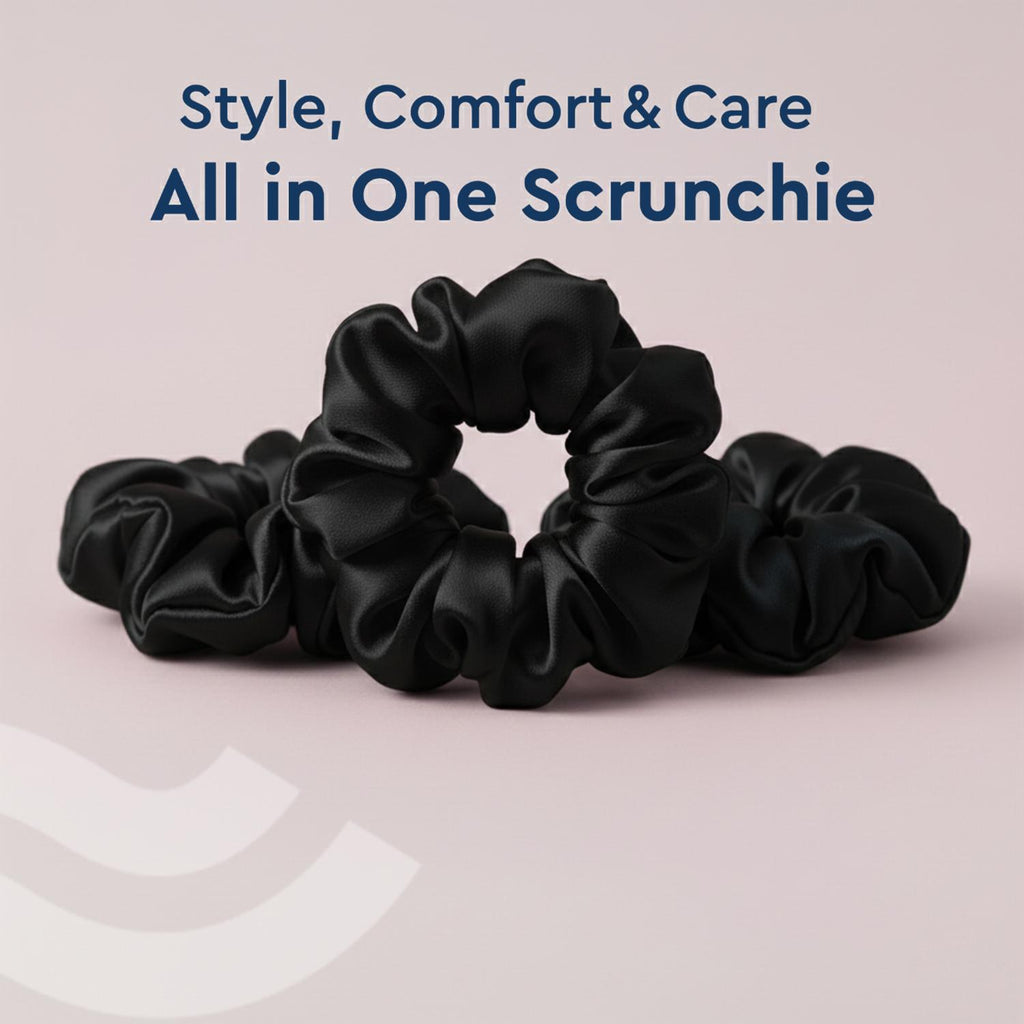 Black Satin Scrunchie