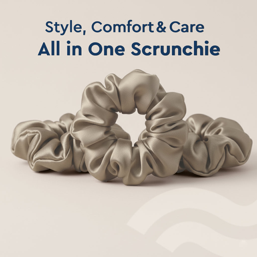 Brown Satin Scrunchie