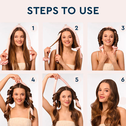 Heat-Free Hair Curler - Voluminous & Long Lasting Curls | 1 Hair Ribbon & 2 Scrunchies