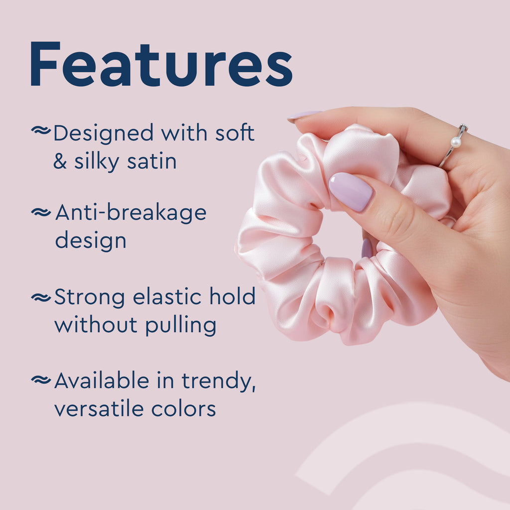 Light Pink Satin Scrunchie