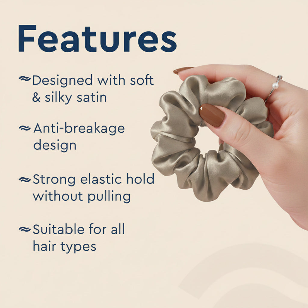 Brown Satin Scrunchie
