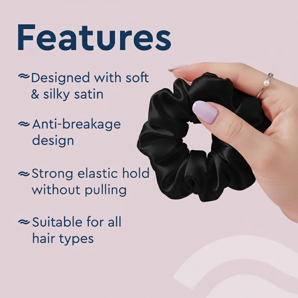 Black Satin Scrunchie