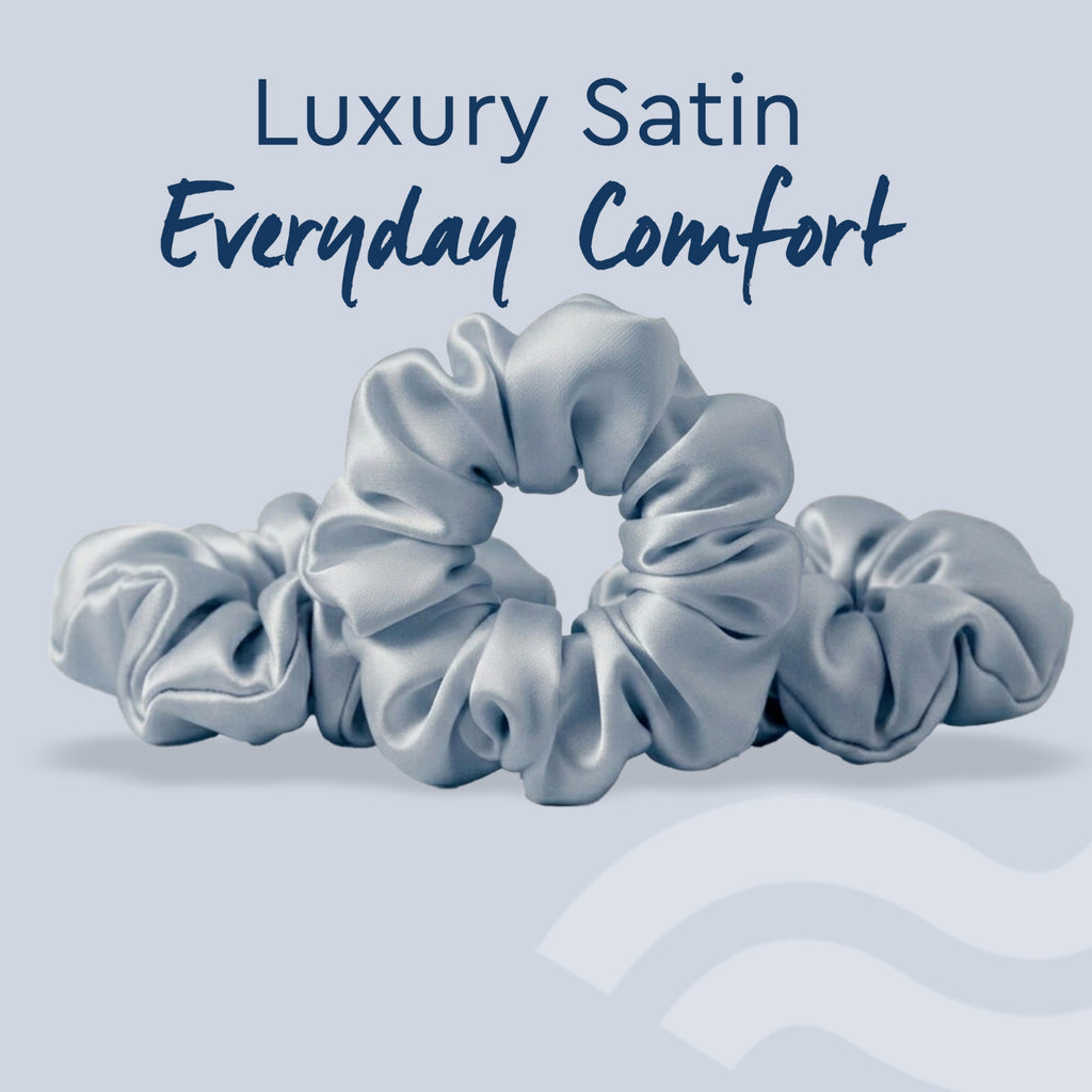 Grey Satin Scrunchie