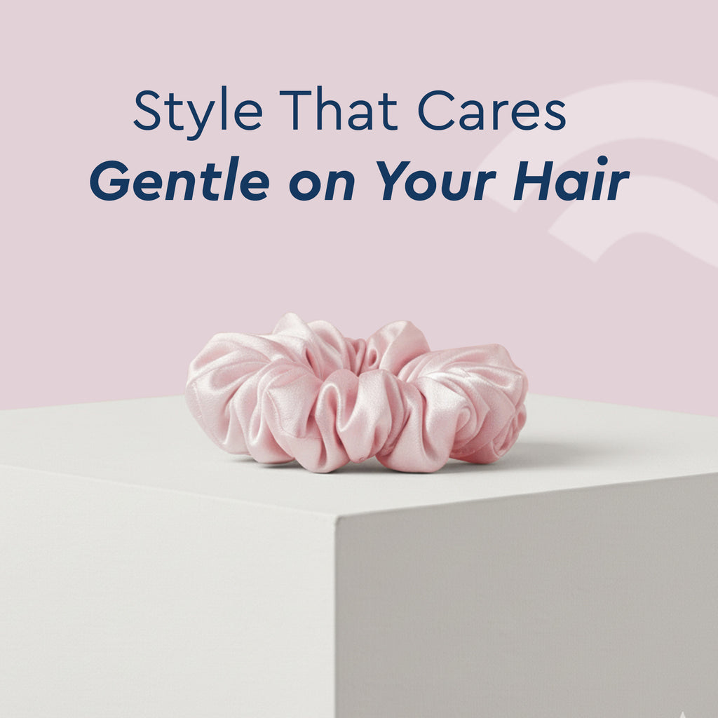 Light Pink Satin Scrunchie