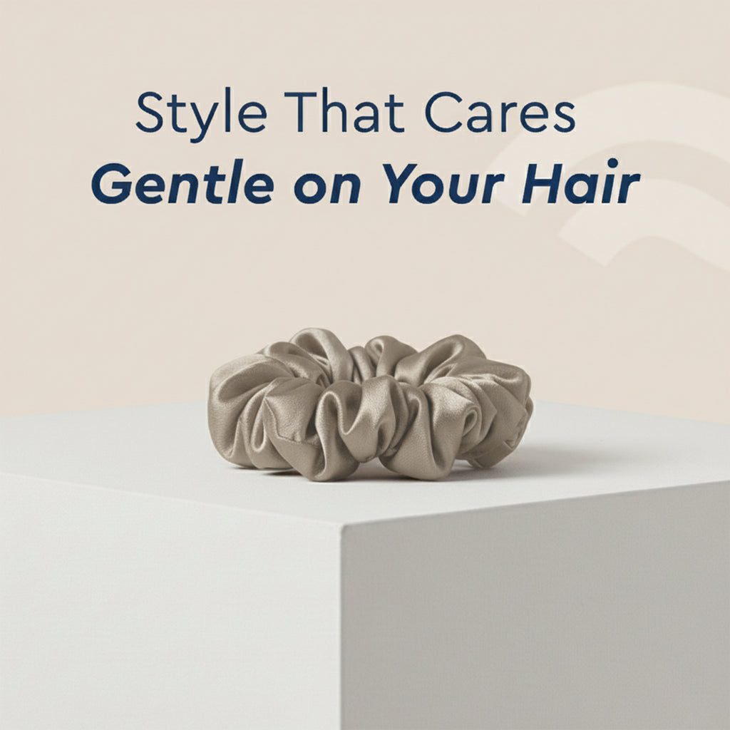 Brown Satin Scrunchie