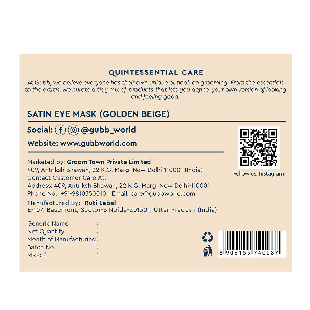 Satin Eye Mask Gold
