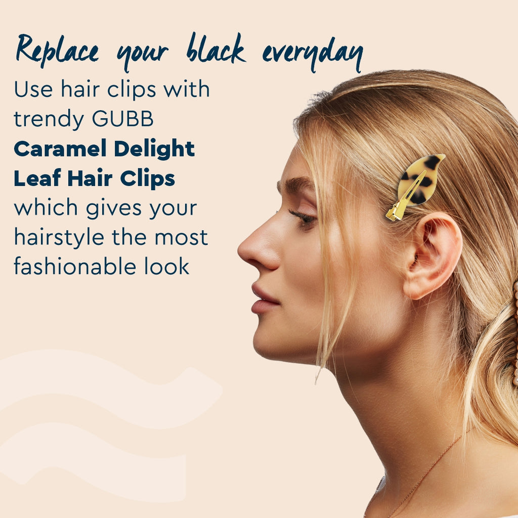 Caramel Delight Leaf Hair Clips