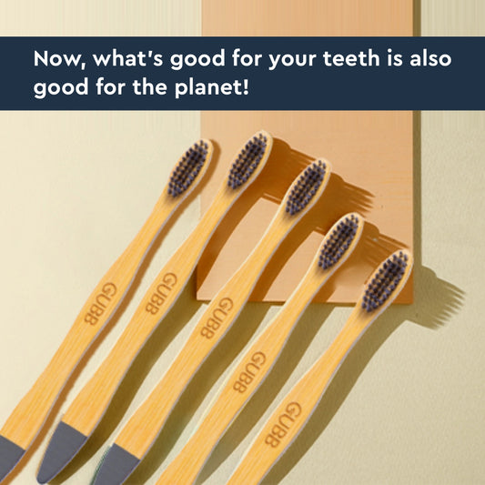 Adult Bamboo Toothbrush Charcoal (Pack Of 5)