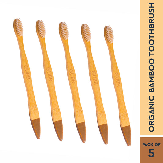 Adult Bamboo Toothbrush Beige (Pack Of 5)