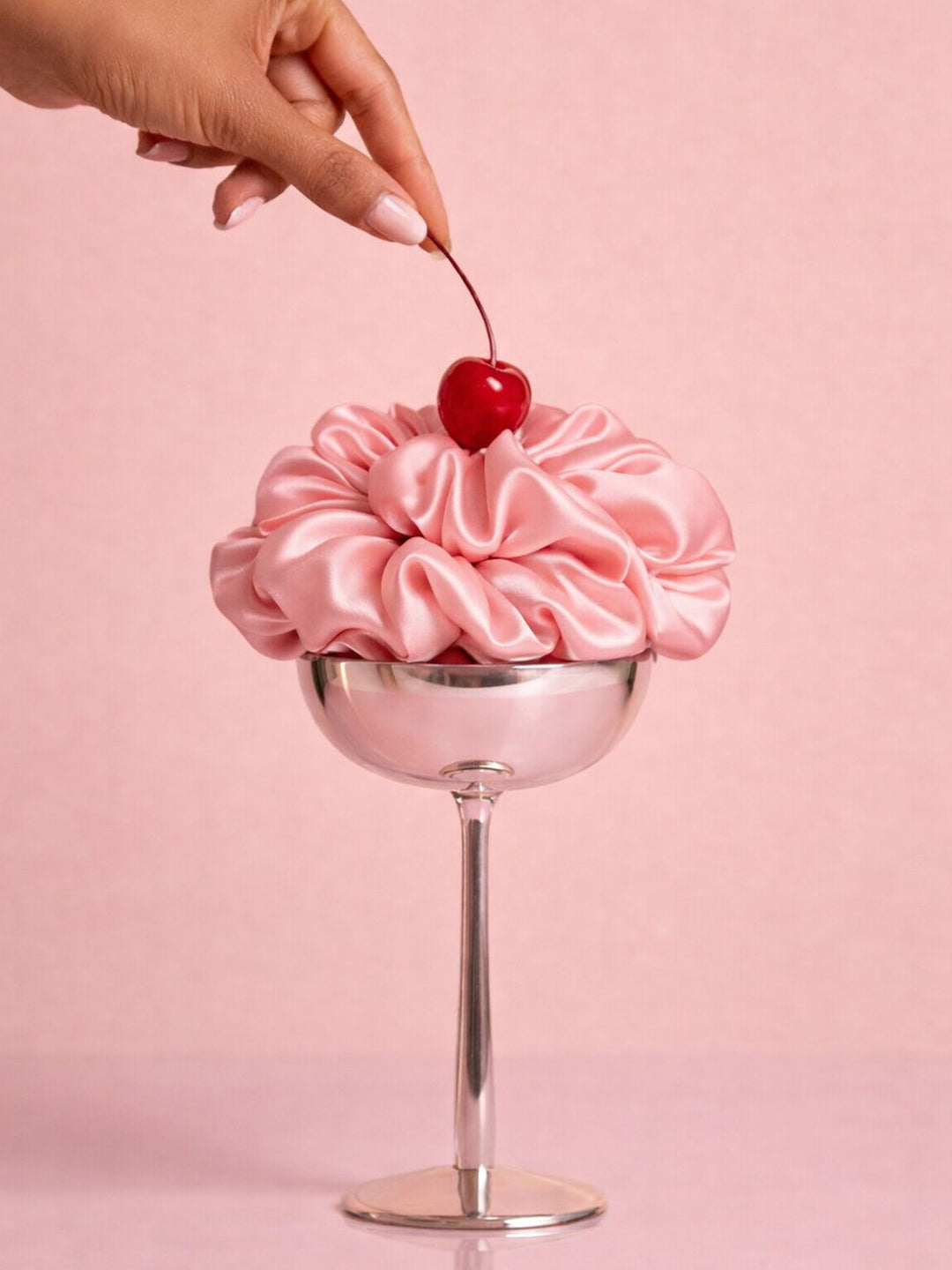 Light Pink Satin Scrunchie